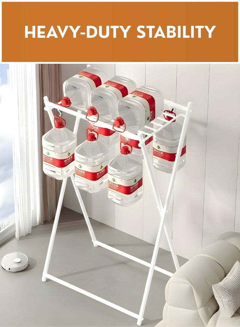 JUNI Foldable Clothes Drying Stand Heavy Duty Metal Garment Rack with Shoe Shelf, Portable Clothing Rack Stand for Bedroom & Laundry, Space-Saving, Clothes Hanger Stand Drying Rack - Image 5